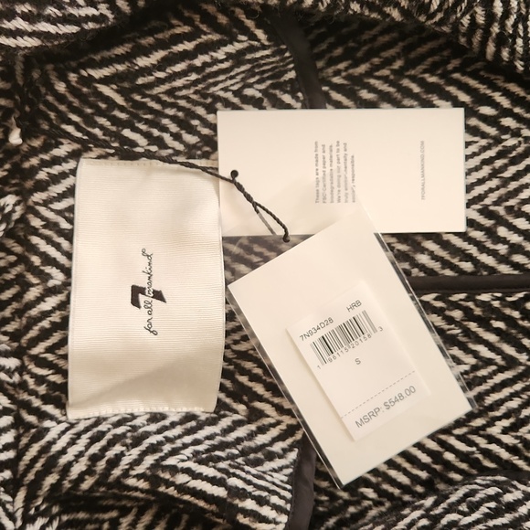 "7 for all man kind" - Mens black and white Topcoat - Picture 3 of 4